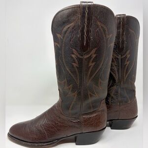 Lucchese Men's Cigar Smooth Ostrich Medium Round Toe Cowboy Boots 8.5 D M1602